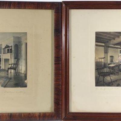 2 Wallace Nutting Signed & Colored Photos