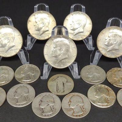 Silver US Quarters & Half Dollar Coins