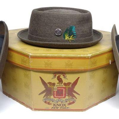 3 Vintage Fedora Hats Filenes, Century & Stately