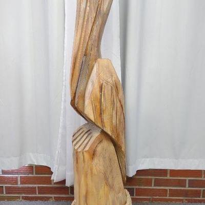 Carved Wood Pelican Sculpture