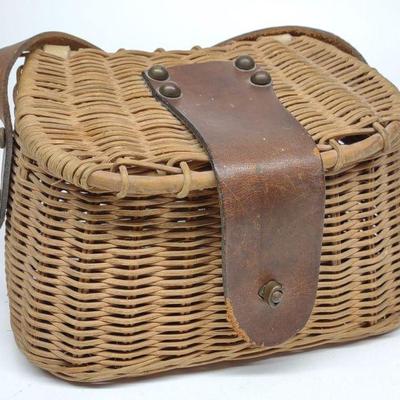 Early Woven Fishing Creel Basket