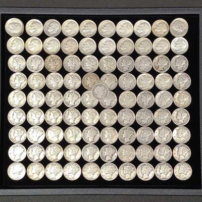 (101) 90% Silver Mercury & Roosevelt Dimes