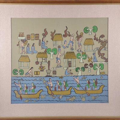 Patric Mexico Silkscreen Art in Frame