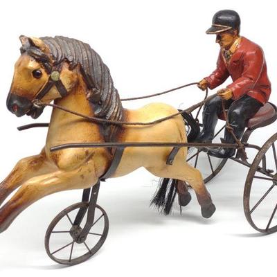 Vintage Sulky & Horse Figure 24"