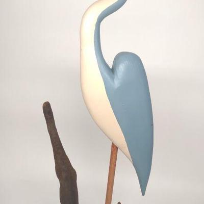 Charles Fish Carved Great Blue Heron