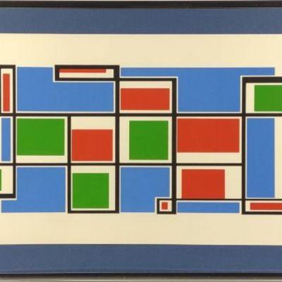 Fred Isler Signed Numbered Geometric Lithograph