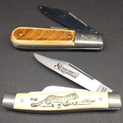 2 Folding Pocket Knives (Schrade & Barlow)