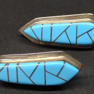 Native American Silver & Turquoise Earrings