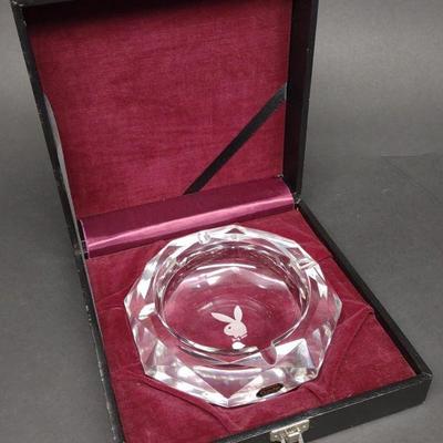Playboy Bunny Crystal Ashtray w/ Case