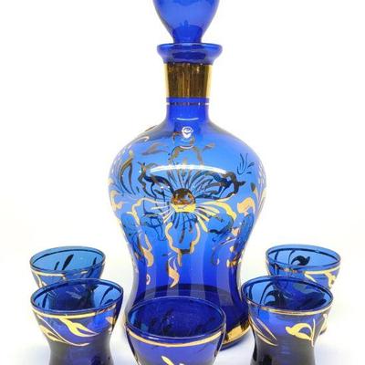 Rossini Empoli Italian Glass Decanter Set