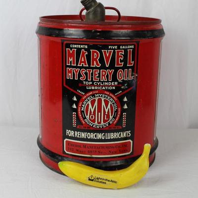 Vintage Marvel Mystery Oil - 5 Gallon Can Retro