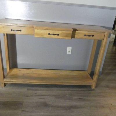Solid Wood 3-Drawer Sofa Table