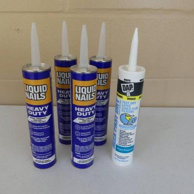 4 Tubes Liquid Nails Heavy Duty and DAP Fast Dry Latex Caulk with Silicone (White)