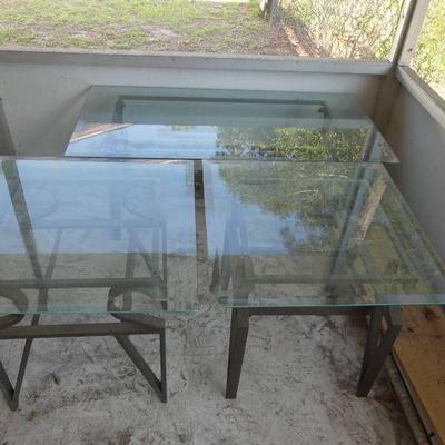 Tempered Glass Top Coffee Table with 2 End Tables