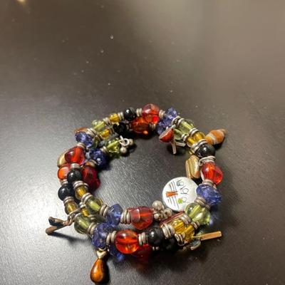 Vintage colorful food flexible charm bracelet