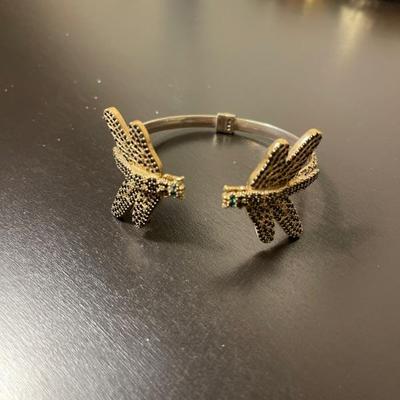 Dragonfly Amethyst Silver.925 and Bronze Bangle