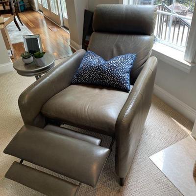 BRAND NEW WEST ELM LEATHER RECLINER