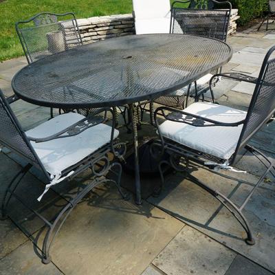 Outdoor Table with 4 Chairs/Pads