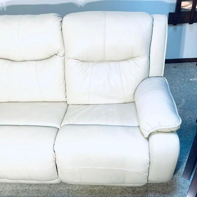 Leather electric reclining sofa