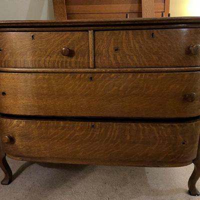 antique oak 4 drawer dresser