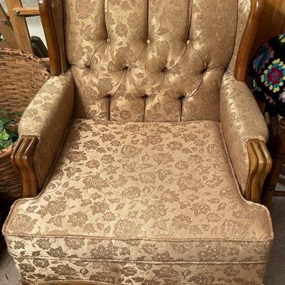vintage gold arm chair