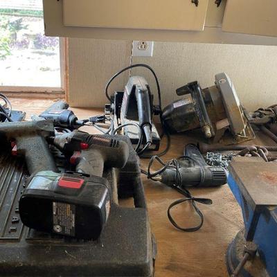 assortment of electric hand tools