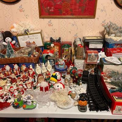 assortment of christmas decorations
