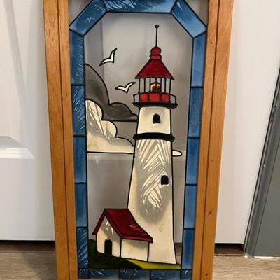 Lighthouse stained glass window