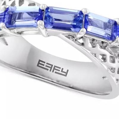 Effy sterling tanzanite crossover ring