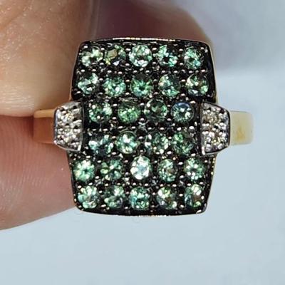 14k alexandrite diamond ring