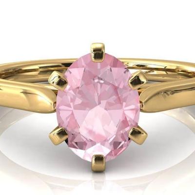 14k rose quartz ring