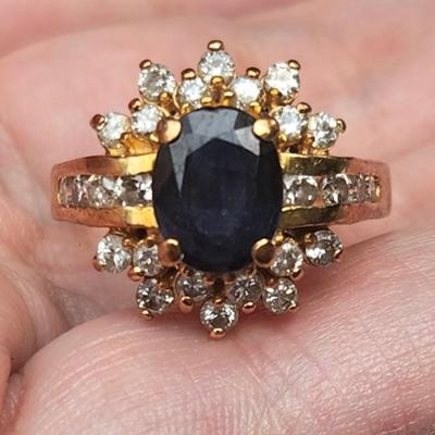 14k effy royalty 2.75 Carat  Natural sapphire diamond ring