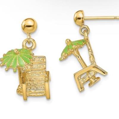 14k Umbrella chair earrings