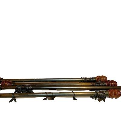 Four Adjustable Length Curtain Rods