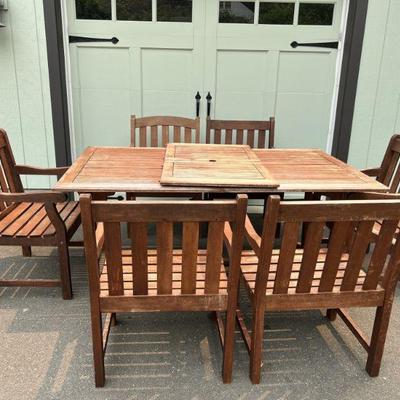 Teak Patio Dining Table & Chairs