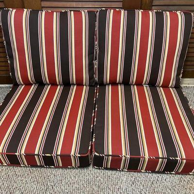 Red & Brown Striped Threshold Seat Cushions