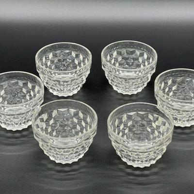 (6) Cube Clear Custard Cups by Jeannette
