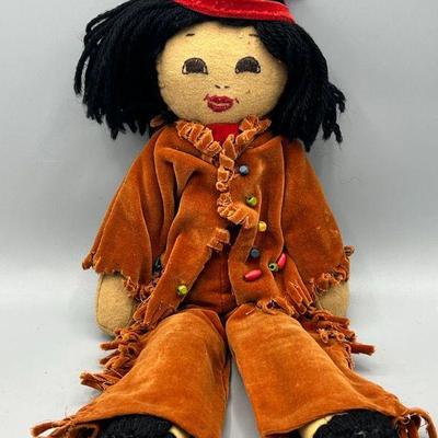 Vintage Cloth Native American Doll
