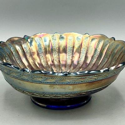 Carnival Glass Footed Bowl
