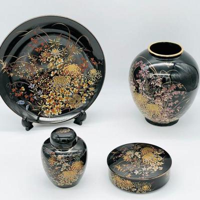 (4) Shibata Black Chrysanthemum Vase & More, 1979

