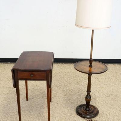 1167	MAHOGANY DROPLEAF ONE DRAWER STAND & FLOOR LAMP
