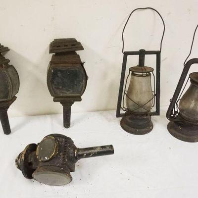1234	LOT OF ANTIQUE LANTERNS, CARRIAGE & DEITZ BARN
