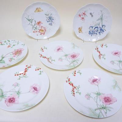 1039	LOT OF ASSORTED LENOX CHINA, WINTER GARDEN & BUTTERFLY MEADOW, DISHES, LARGEST APPROXIMATELY 11 1/4 IN
