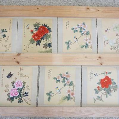 1104	LOT OF 7 BIRD & FLOWER PAINTINGS ON PAPER, APPROXIMATELY 12 IN X 14 IN
