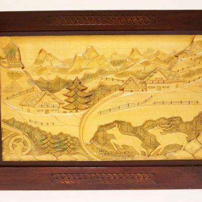 1159	SWISS WOOD CARVING ARTIST SIGNED, APPROXIMATELY 32 IN X 24 IN OVERALL
