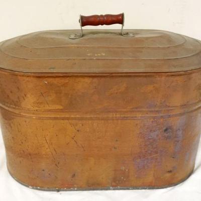 1149	COPPER WASH TUB, APPROXIMATELY 13 IN X 30 IN X 19 IN HIGH
