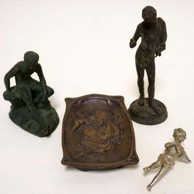 1008	LOT OF ASSORTED MINIATURE BRONZE FIGURES & RELATED, LARGEST APPROXIMATELY 6 IN HIGH
