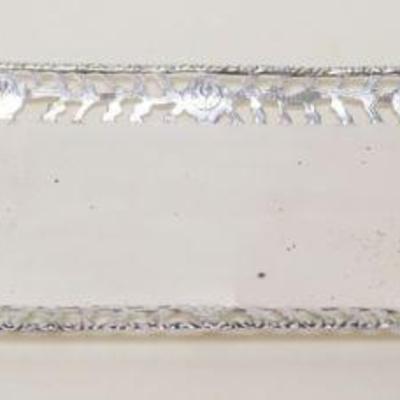 1071	STERLING 925 RECTANGLE TRAY W/ROSE HANDLES & RETICULATED EDGE BORDER, 6.86 OZT
