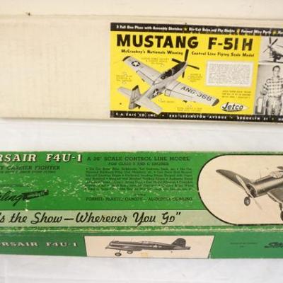 1129	2 VINTAGE UNBUILT MODEL AIRPLANE KITS
