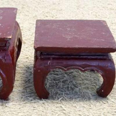 1221	LOT OF 3 GRADUATED ASIAN STANDS, LARGEST APPROXIMATELY 14 IN X 15 IN X 11 IN HIGH

